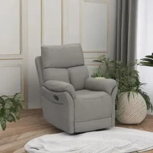 Swivel Rocker Recliner Chair, Manual Fabric Glider Nursery Recliner Chair, Single Rocking Modern Sofa 6